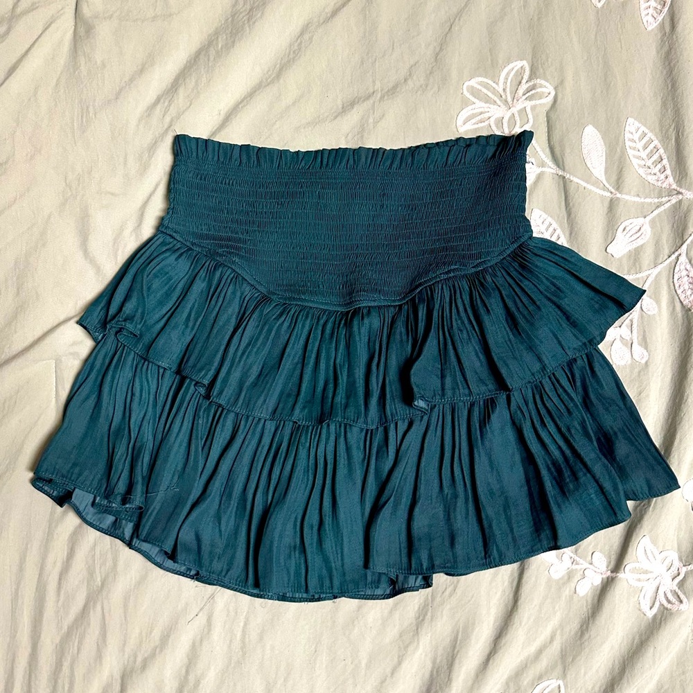 Green Tiered Ruffled Skort